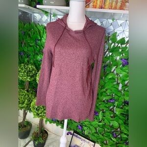 Rustic Souls Mens Waffle Knit Long Sleeve Red-White Hooded Shirt Cotton Blend